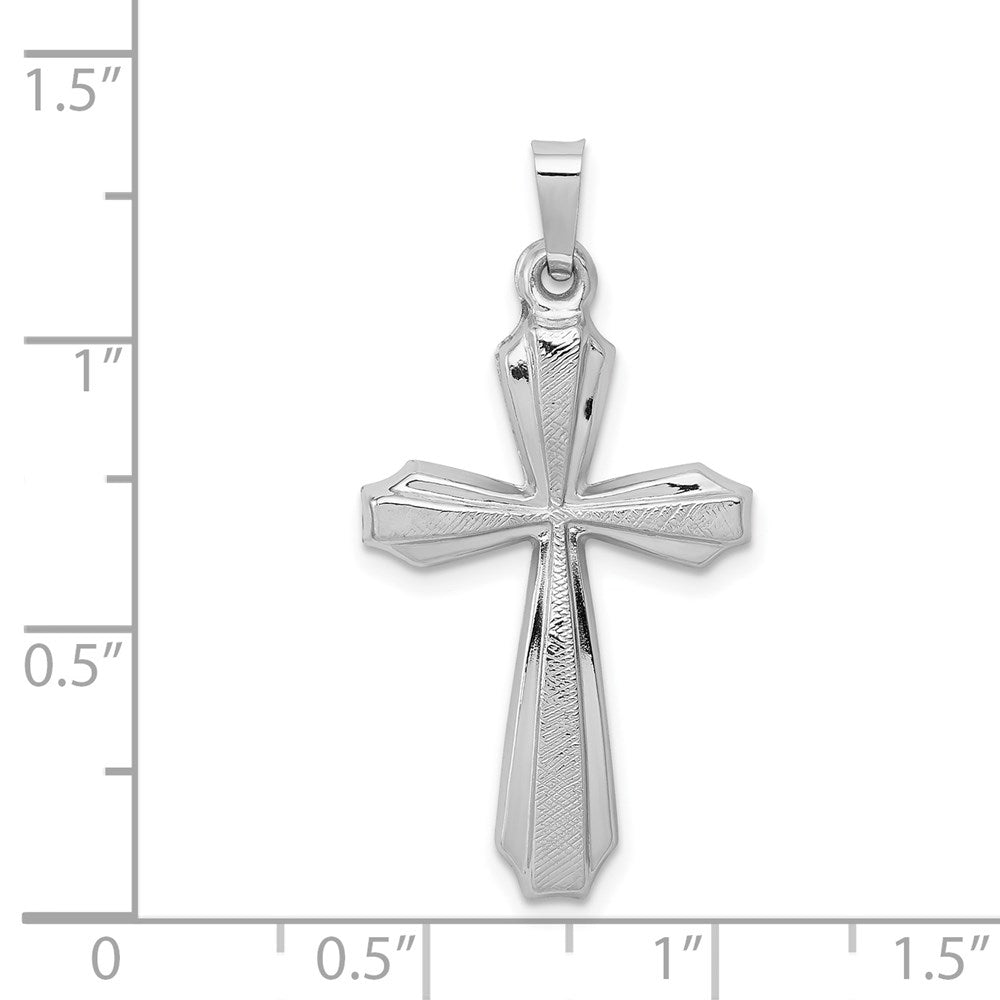 FJC Finejewelers 14 kt White Gold Textured and Polished Passion Cross Charm 34 mm x 17 mm