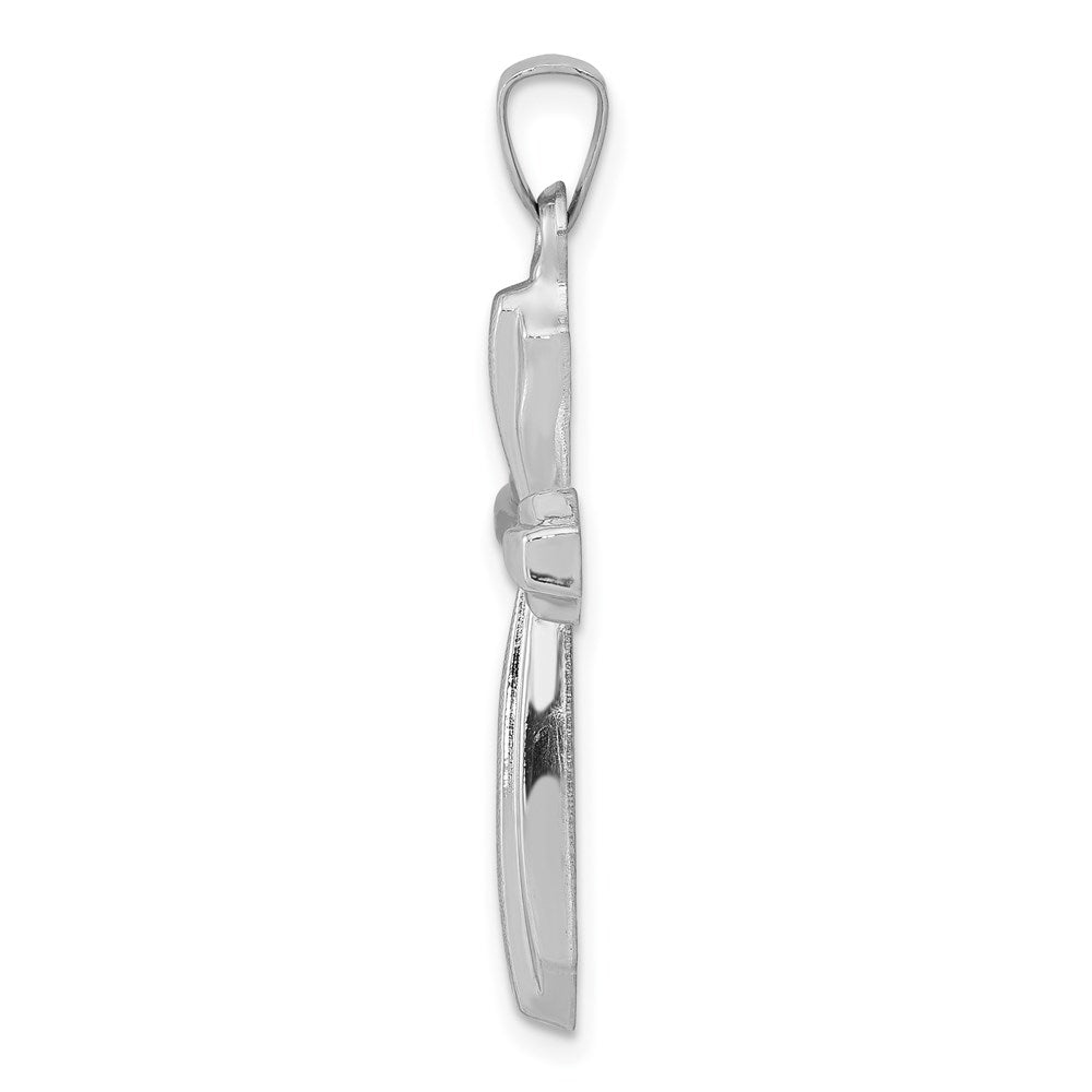 FJC Finejewelers 14 kt White Gold Textured and Polished Passion Cross Charm 34 mm x 17 mm