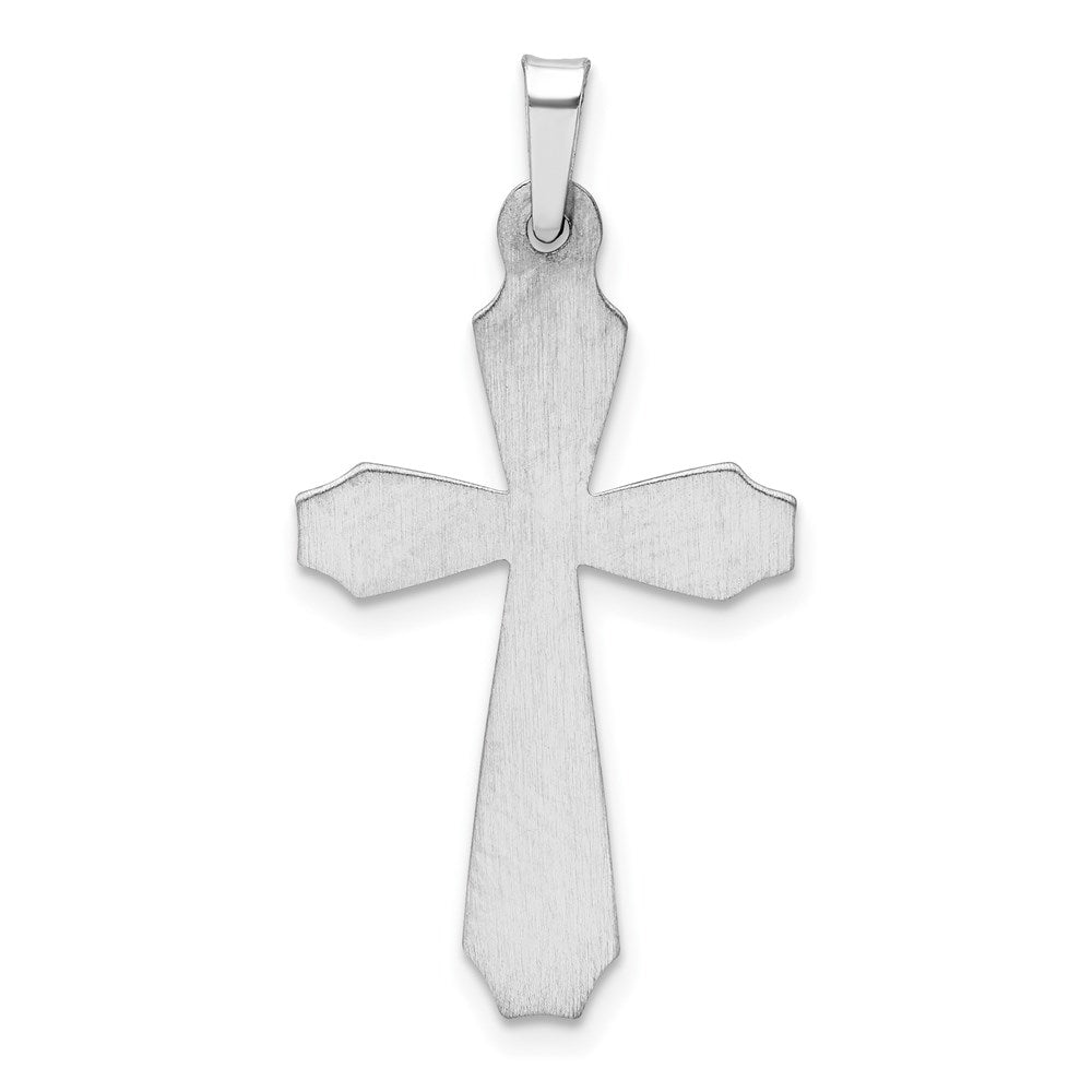 FJC Finejewelers 14 kt White Gold Textured and Polished Passion Cross Charm 34 mm x 17 mm