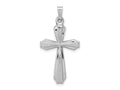 FJC Finejewelers 14 kt White Gold Textured and Polished Passion Cross Charm 34 mm x 17 mm