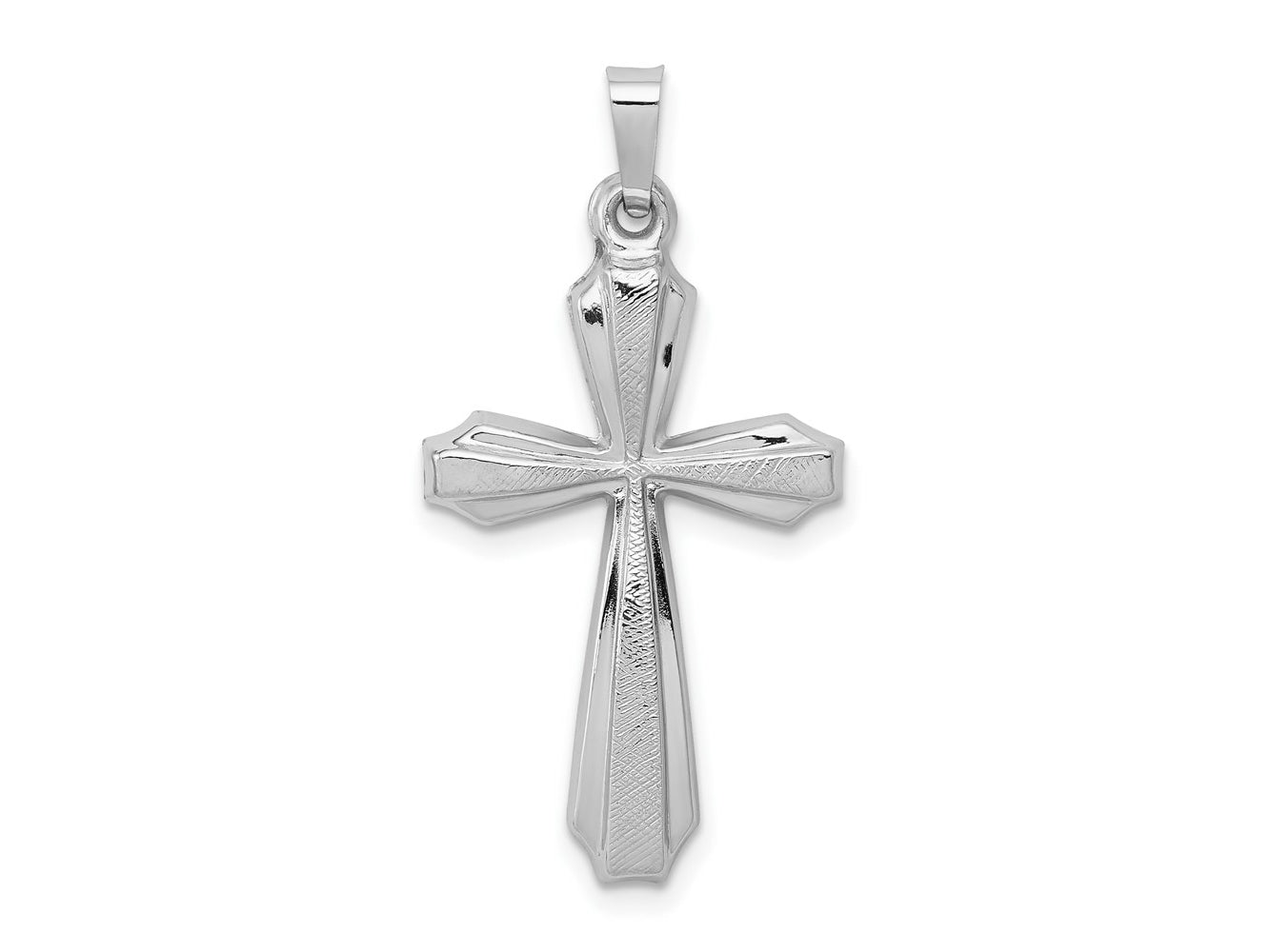 FJC Finejewelers 14 kt White Gold Textured and Polished Passion Cross Charm 34 mm x 17 mm