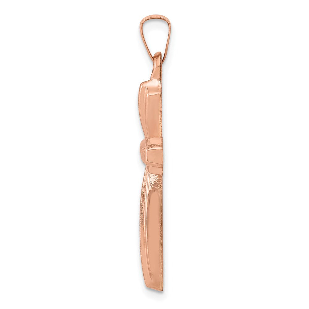 FJC Finejewelers 14 kt Rose Gold Textured And Polished Passion Cross Charm 34 mm x 17 mm