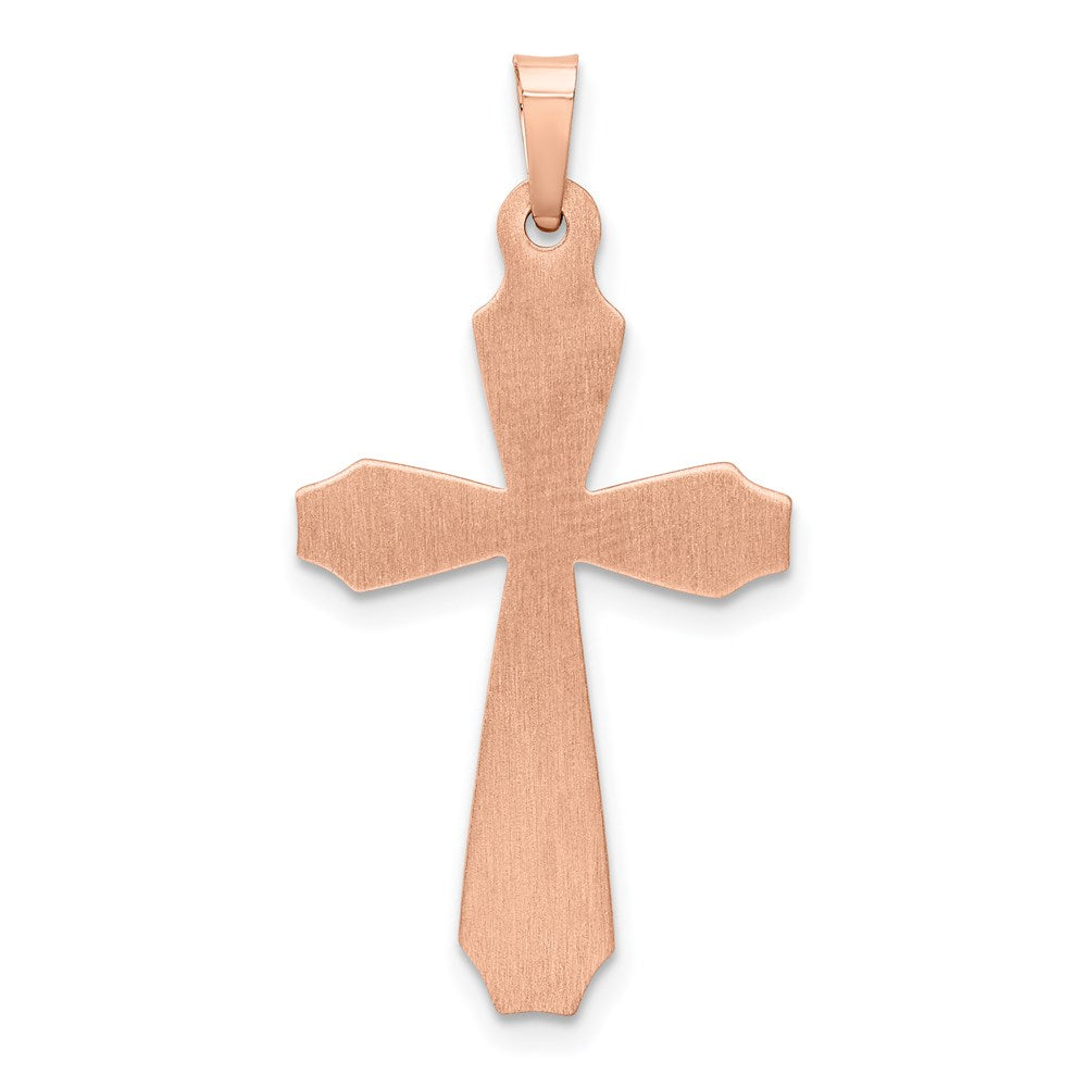 FJC Finejewelers 14 kt Rose Gold Textured And Polished Passion Cross Charm 34 mm x 17 mm