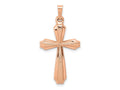 FJC Finejewelers 14 kt Rose Gold Textured And Polished Passion Cross Charm 34 mm x 17 mm