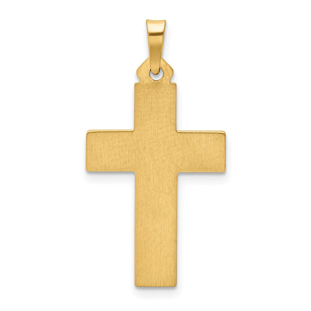 FJC Finejewelers 14 kt Yellow Gold Brushed and Polished Latin Cross Charm 31 x 16 mm