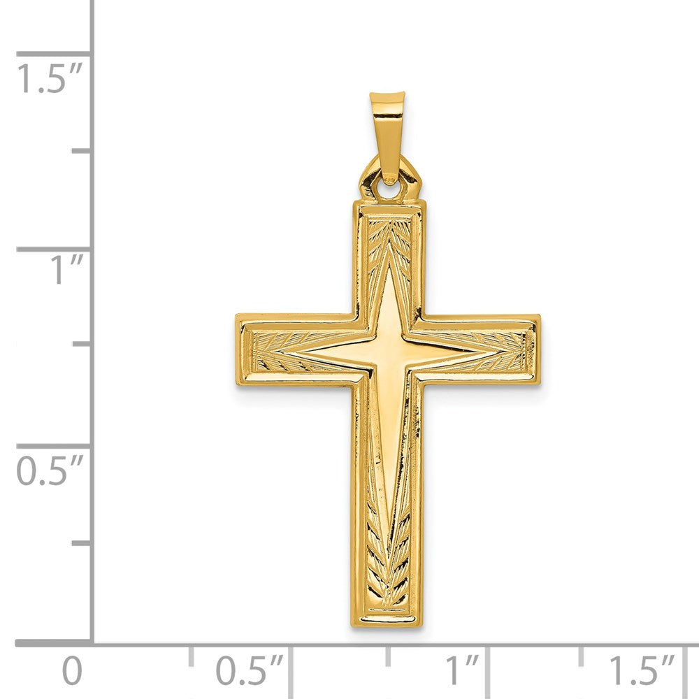 FJC Finejewelers 14 kt Yellow Gold Polished Latin Cross Charm 35 x 19 mm