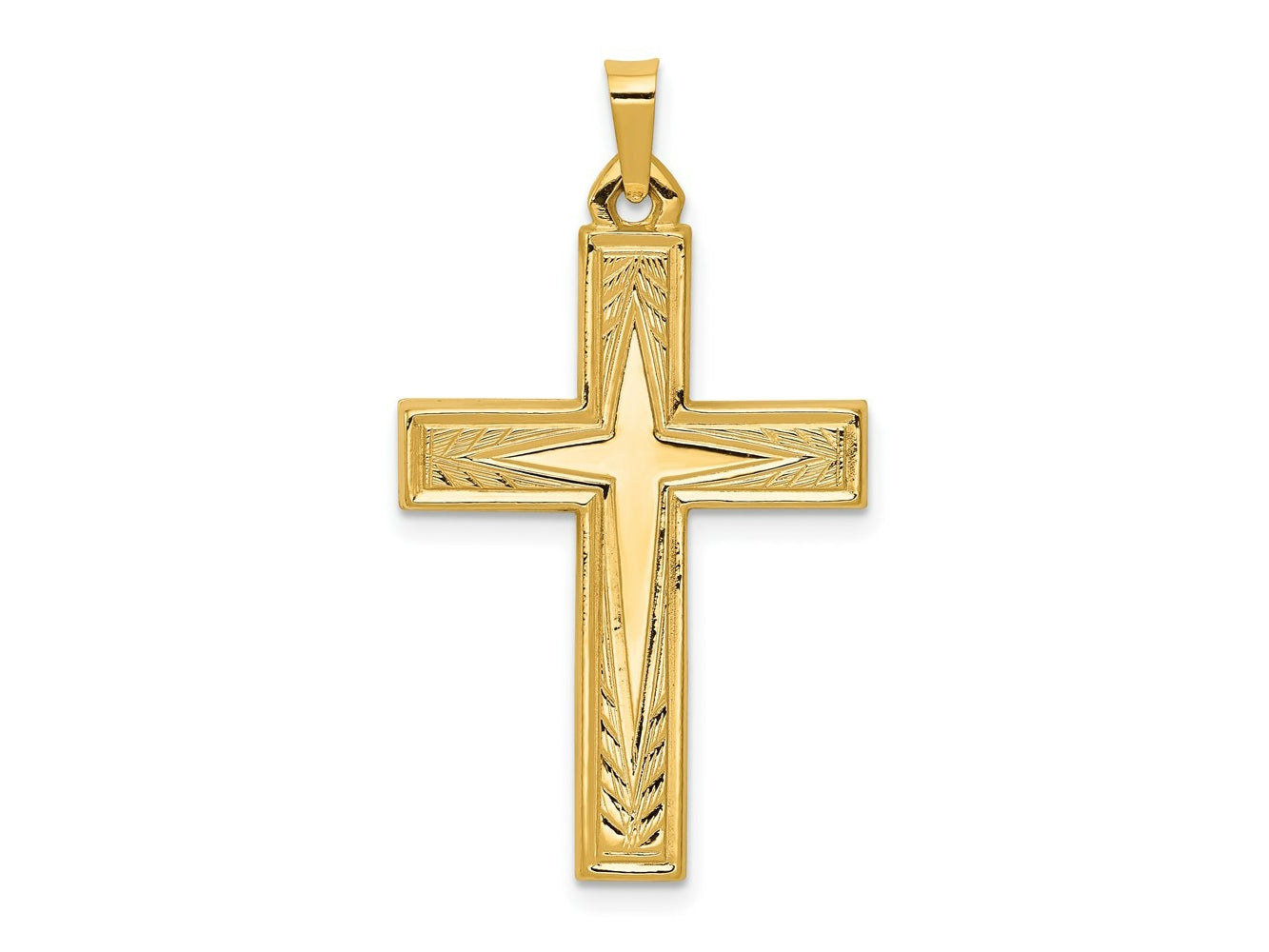 FJC Finejewelers 14 kt Yellow Gold Polished Latin Cross Charm 35 x 19 mm