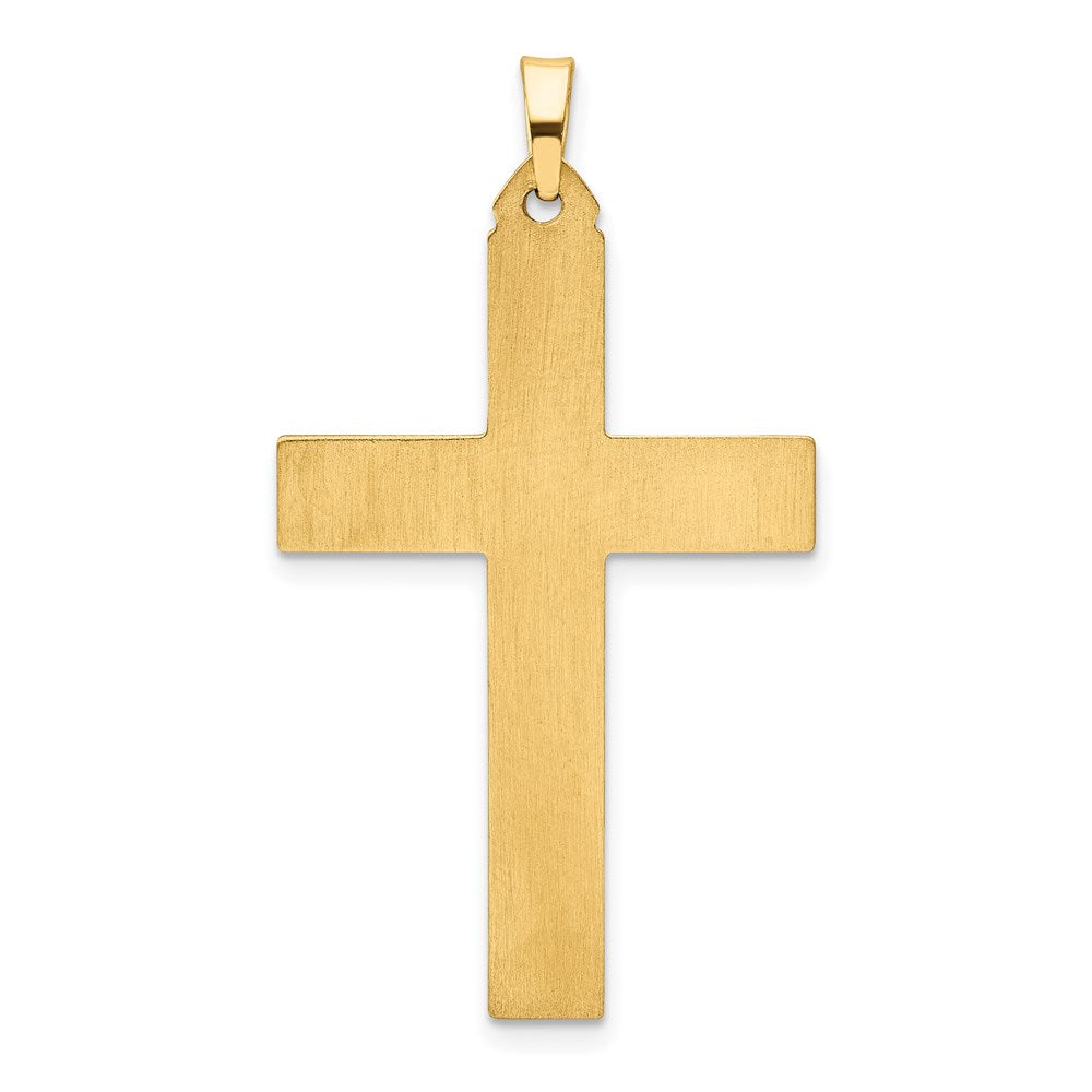 FJC Finejewelers 14 kt Yellow Gold Brushed and Polished Latin Cross Charm 39 x 22 mm