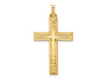 FJC Finejewelers 14 kt Yellow Gold Brushed and Polished Latin Cross Charm 39 x 22 mm