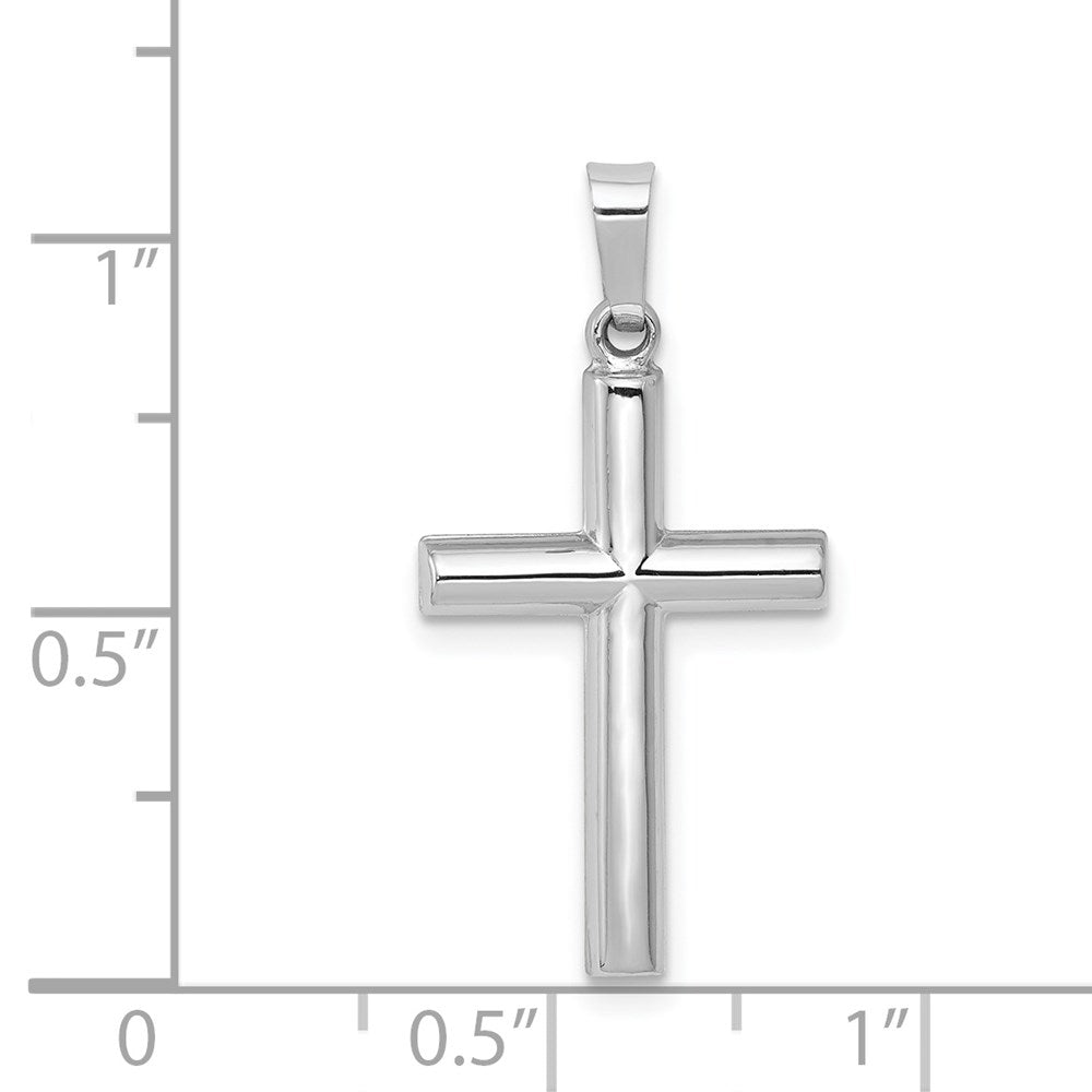 FJC Finejewelers 14 kt White Gold Brushed and Polished Hollow Latin Cross Charm 27 mm x 14 mm