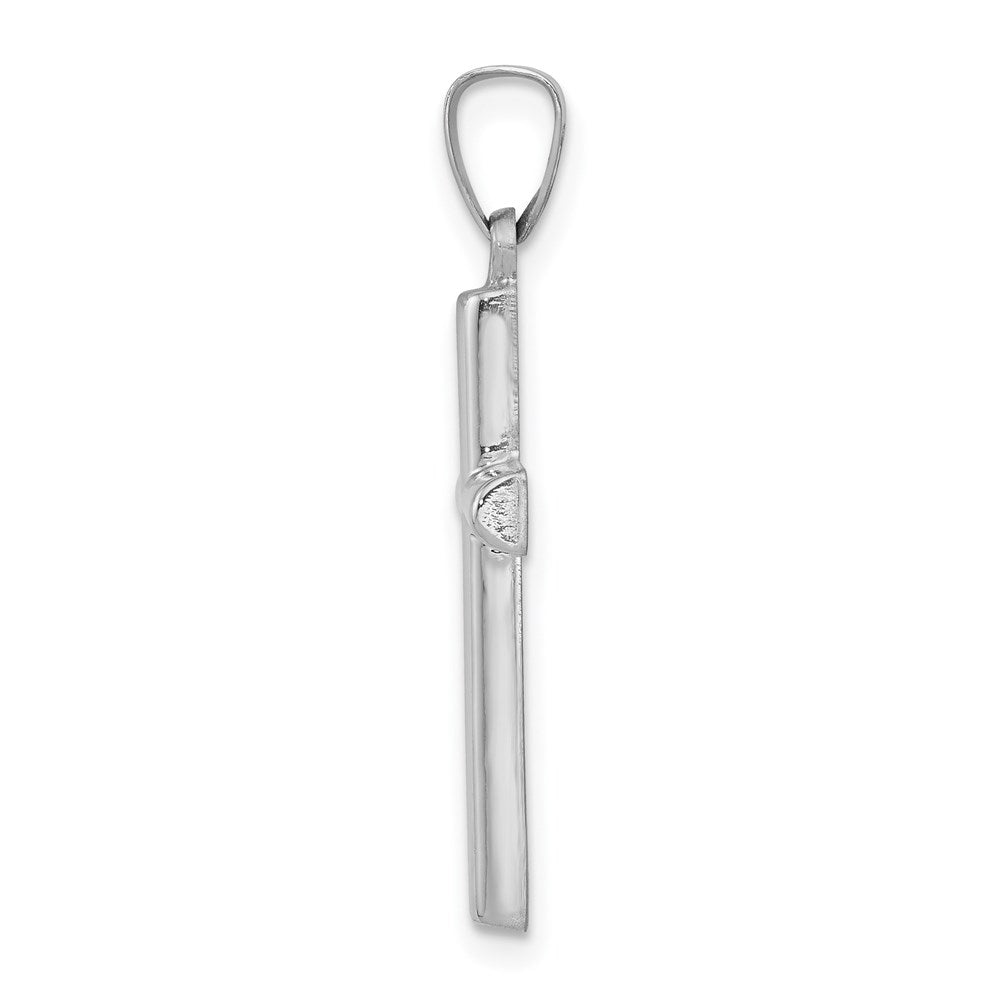 FJC Finejewelers 14 kt White Gold Brushed and Polished Hollow Latin Cross Charm 27 mm x 14 mm