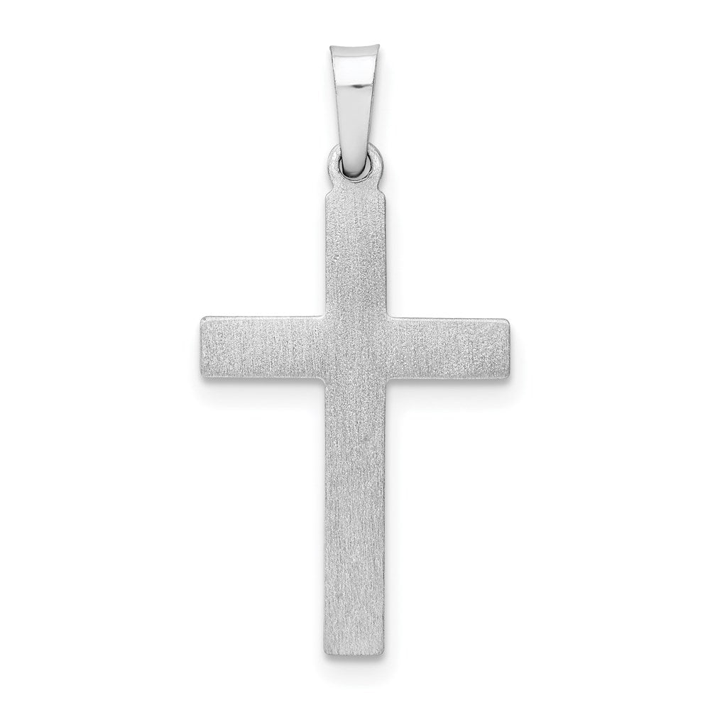 FJC Finejewelers 14 kt White Gold Brushed and Polished Hollow Latin Cross Charm 27 mm x 14 mm