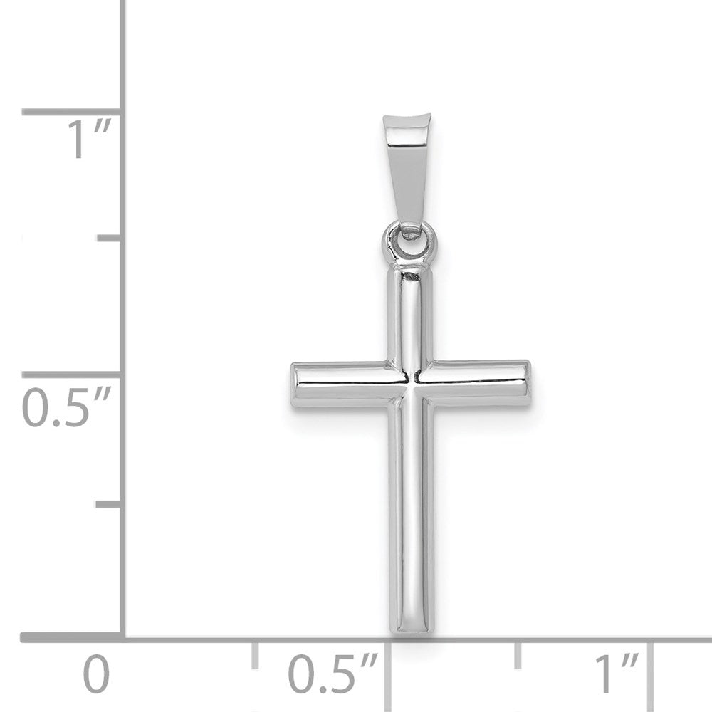 FJC Finejewelers 14 kt White Gold Polished Hollow Latin Cross Charm 24 mm x 11 mm