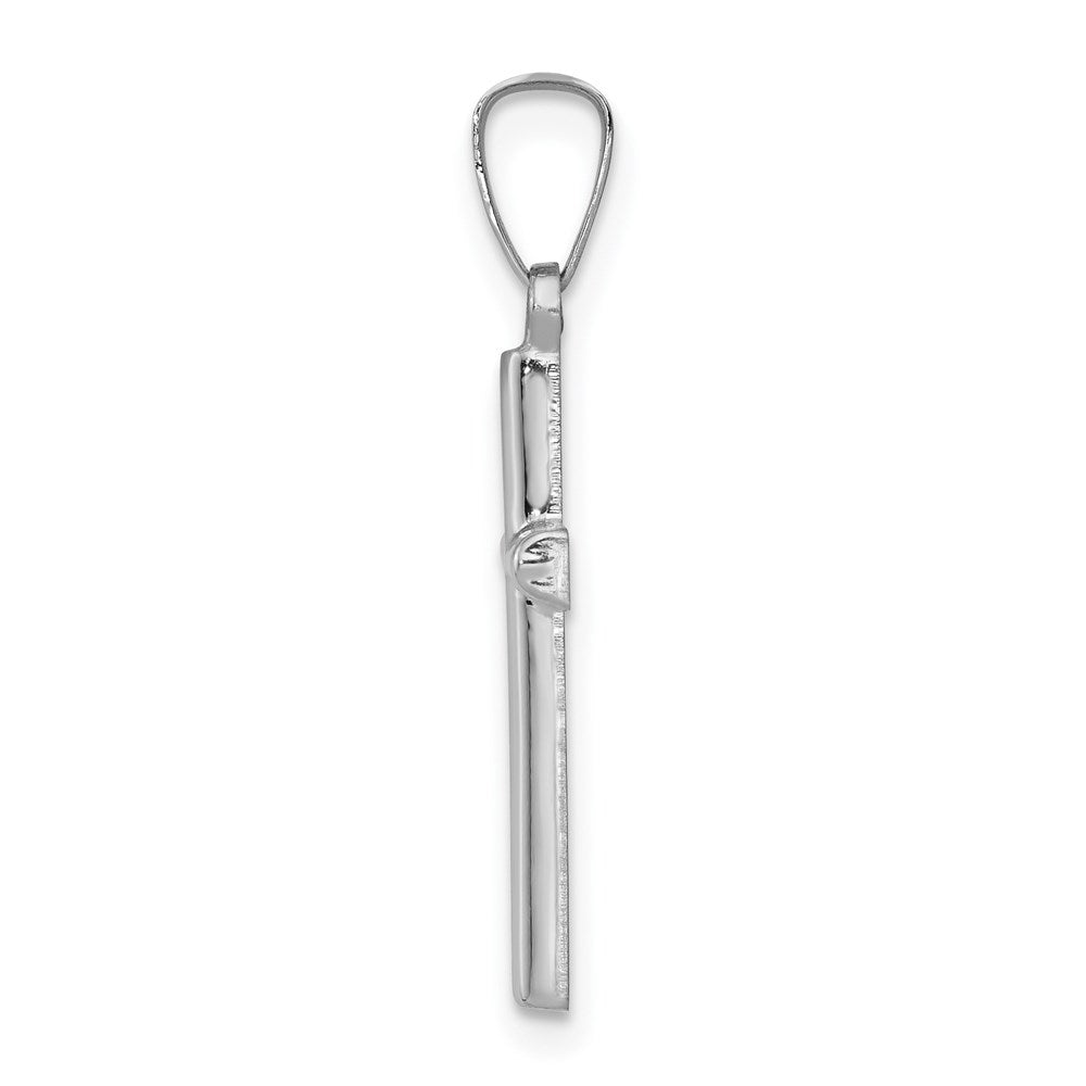 FJC Finejewelers 14 kt White Gold Polished Hollow Latin Cross Charm 24 mm x 11 mm