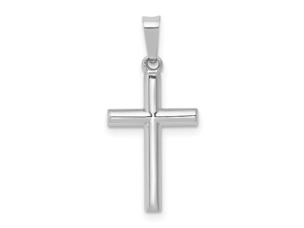 FJC Finejewelers 14 kt White Gold Polished Hollow Latin Cross Charm 24 mm x 11 mm
