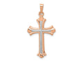 FJC Finejewelers 14 kt Rose Gold with White Rhodium Cross Charm 35 mm