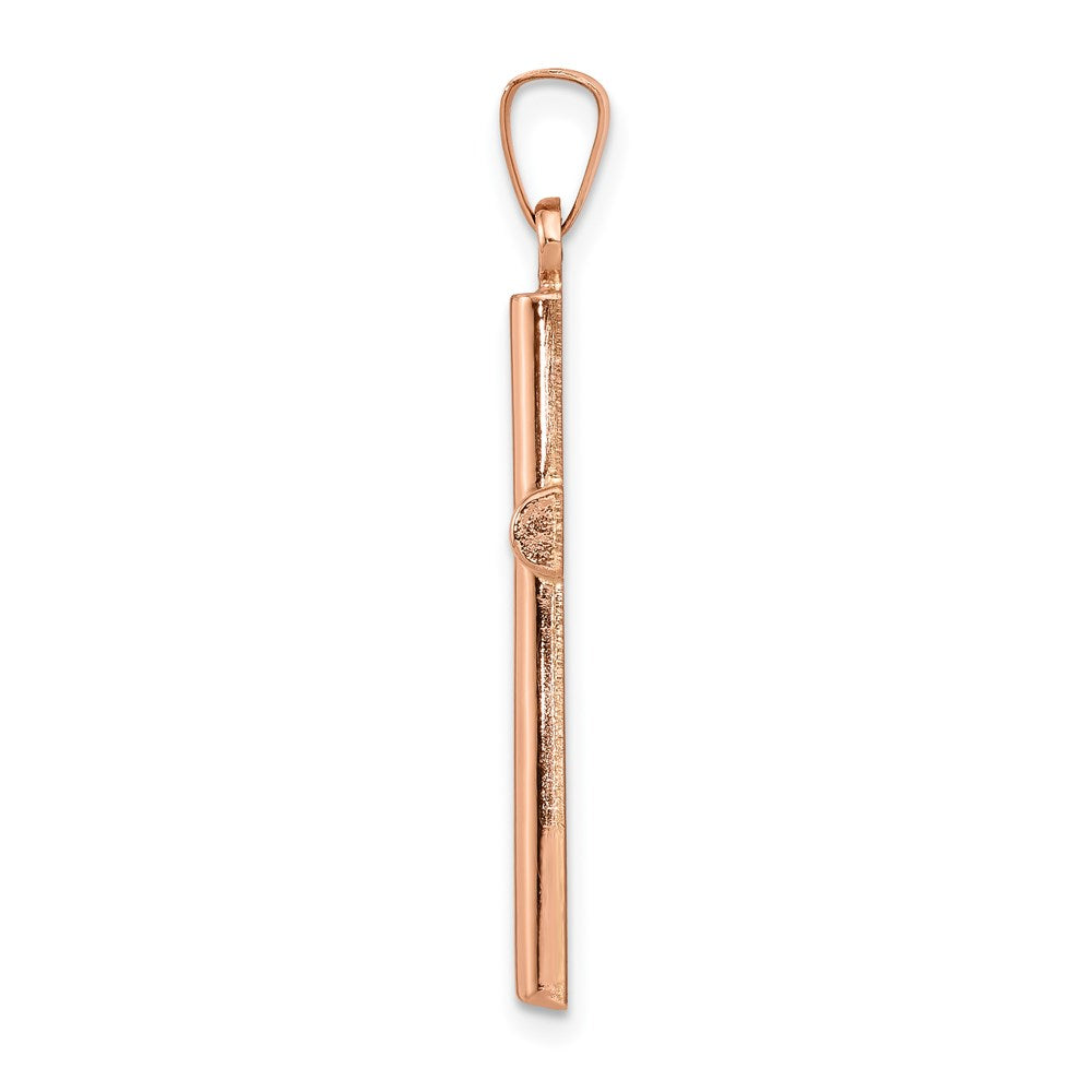 FJC Finejewelers 14 kt Rose Gold Brushed and Polished Hollow Cross Charm 32 mm