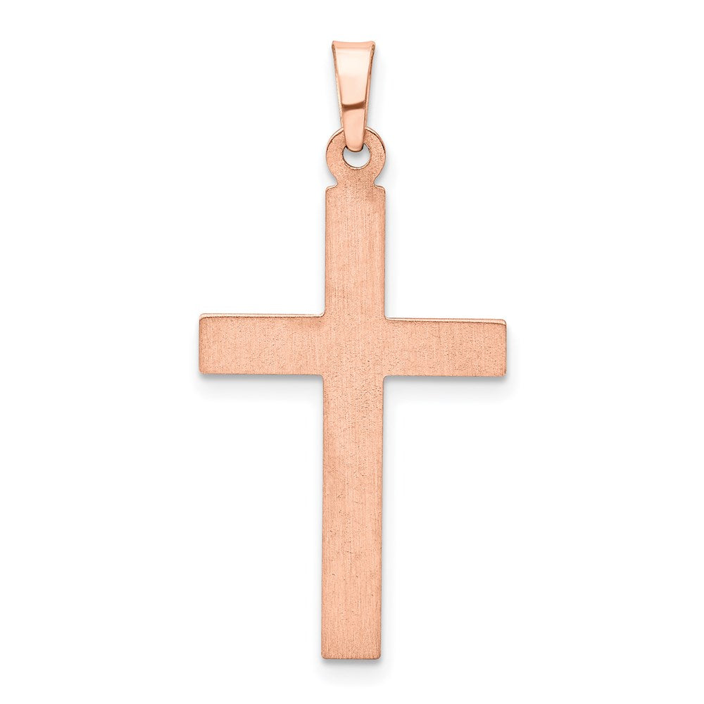 FJC Finejewelers 14 kt Rose Gold Brushed and Polished Hollow Cross Charm 32 mm