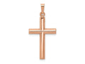 FJC Finejewelers 14 kt Rose Gold Brushed and Polished Hollow Cross Charm 32 mm