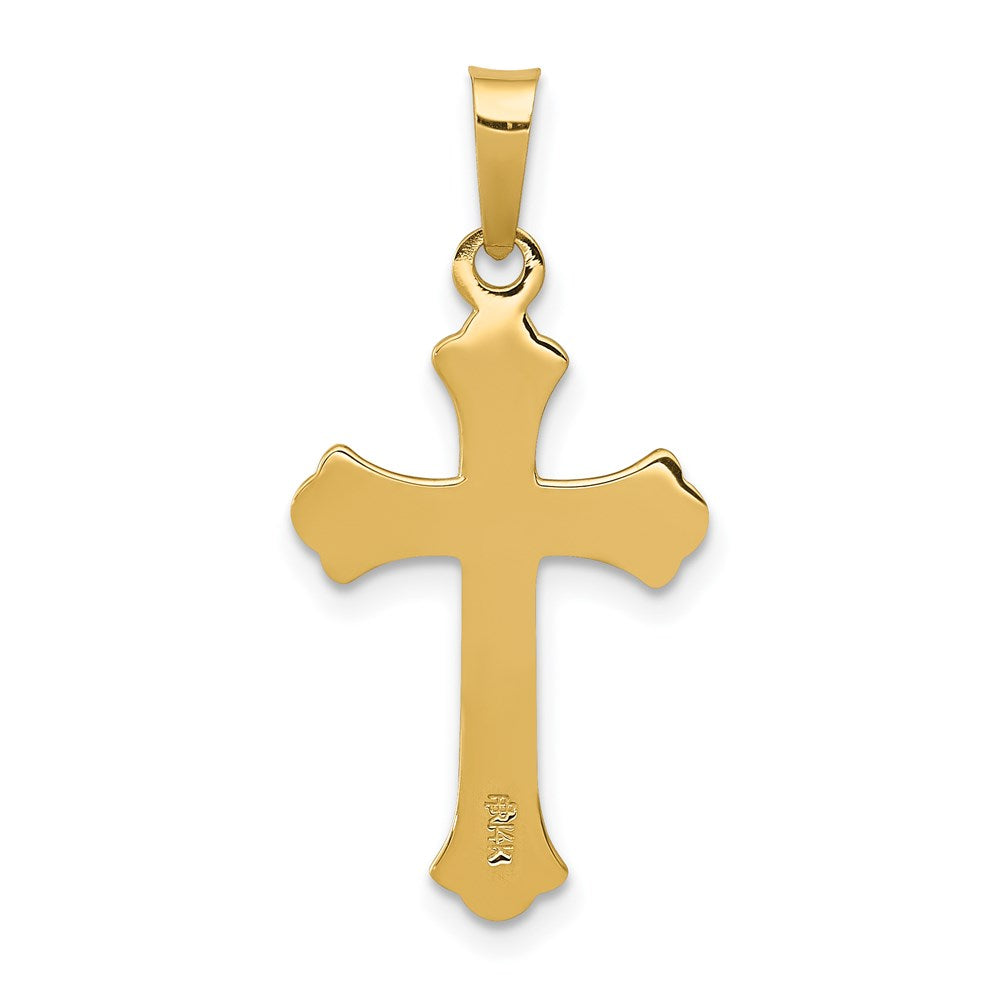 FJC Finejewelers 14 kt Yellow Gold Polished Fleur de lis Cross Charm 26 x 13 mm