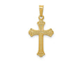 FJC Finejewelers 14 kt Yellow Gold Polished Fleur de lis Cross Charm 26 x 13 mm