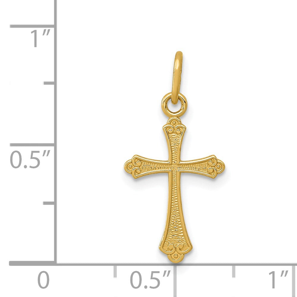 FJC Finejewelers 14 kt Yellow Gold Polished Small Cross Charm 22 mm x 11 mm