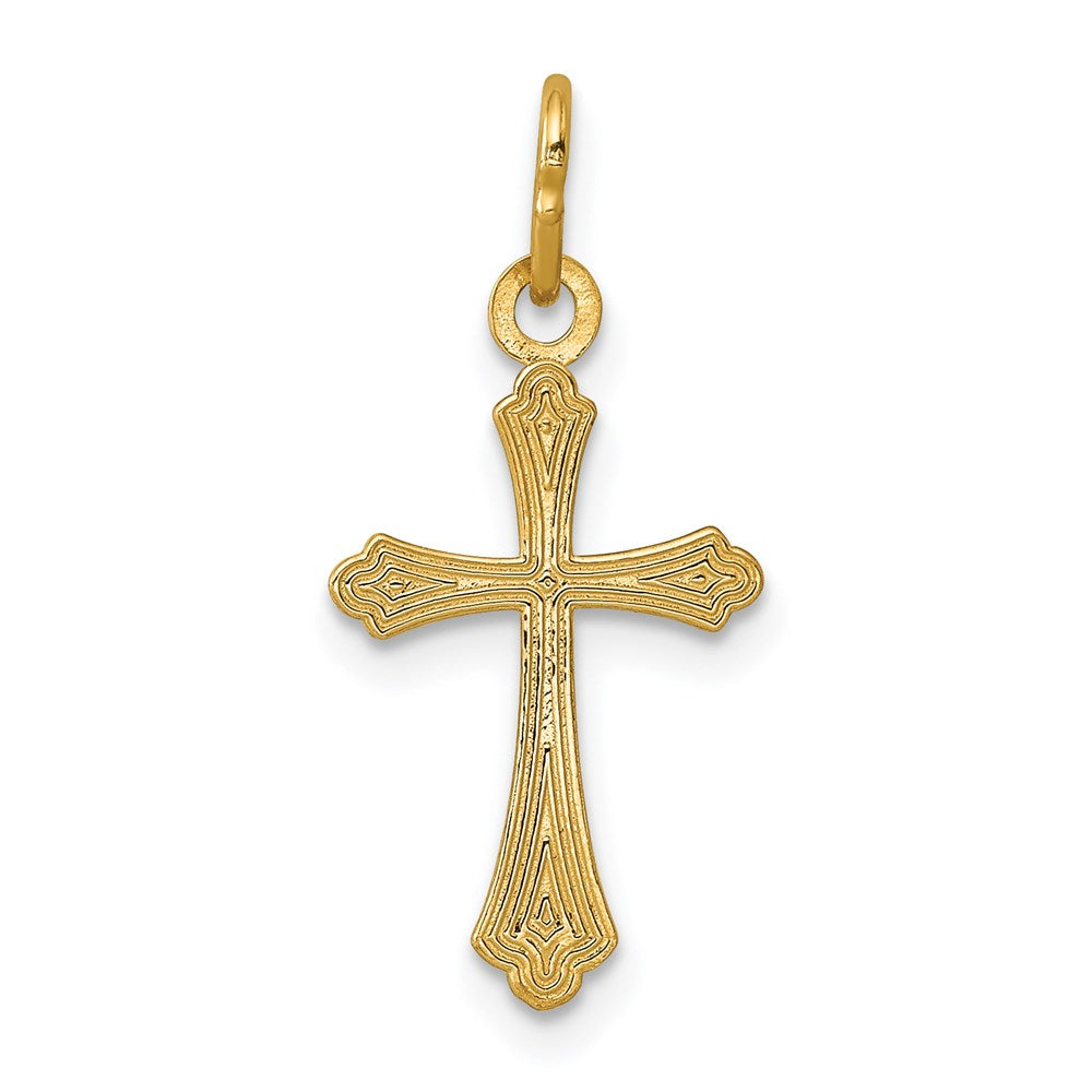 FJC Finejewelers 14 kt Yellow Gold Polished Small Cross Charm 22 mm x 11 mm