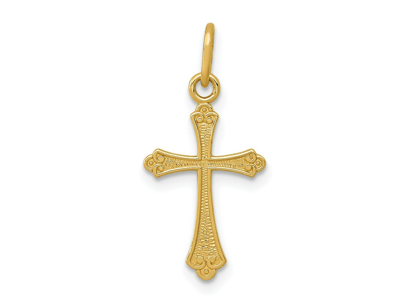 FJC Finejewelers 14 kt Yellow Gold Polished Small Cross Charm 22 mm x 11 mm