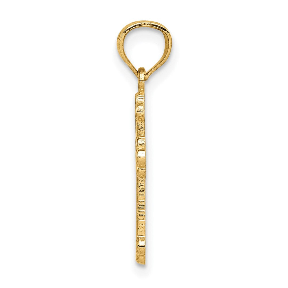 FJC Finejewelers 14 kt Yellow Gold Polished Small Budded Cross 22 mm x 11 mm