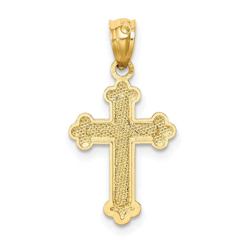 FJC Finejewelers 14 kt Yellow Gold Polished Small Budded Cross 22 mm x 11 mm