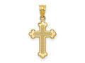 FJC Finejewelers 14 kt Yellow Gold Polished Small Budded Cross 22 mm x 11 mm