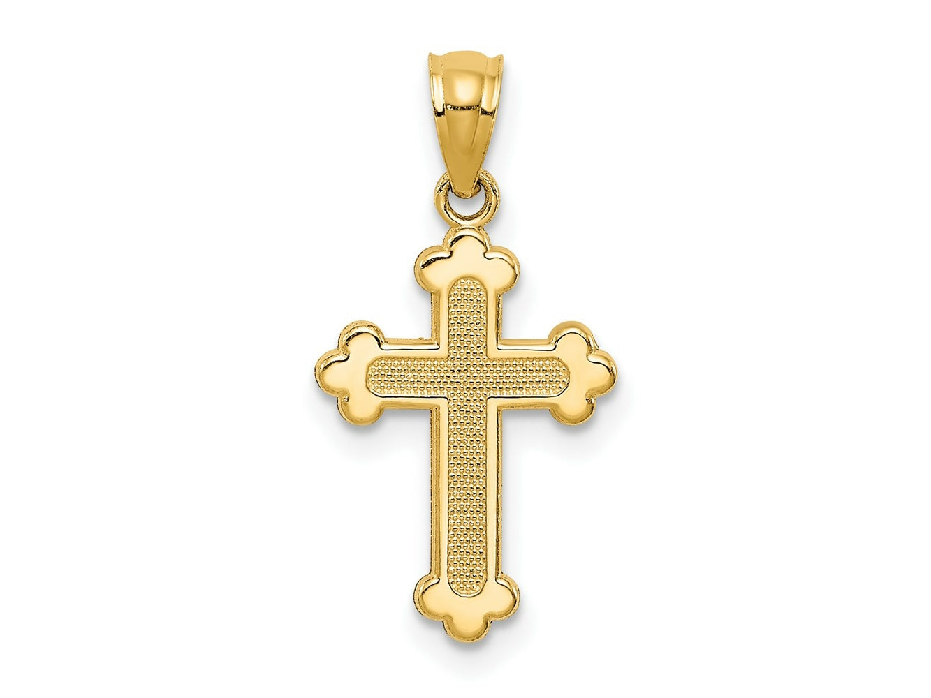 FJC Finejewelers 14 kt Yellow Gold Polished Small Budded Cross 22 mm x 11 mm