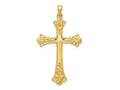 FJC Finejewelers 14 kt Yellow Gold Fleur De Lis Cross Charm 46 x 25 mm