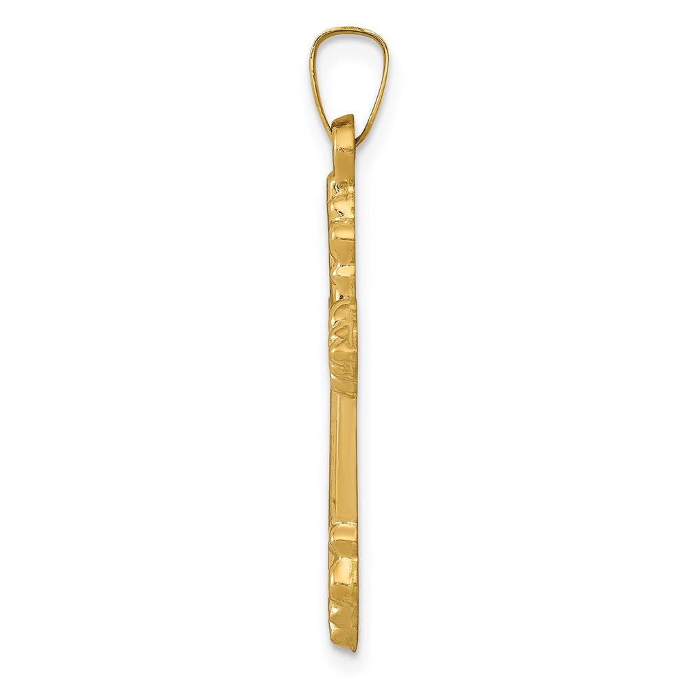 FJC Finejewelers 14 kt Yellow Gold Brushed and Polished Budded Cross Charm 31 mm