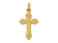 FJC Finejewelers 14 kt Yellow Gold Brushed and Polished Budded Cross Charm 31 mm