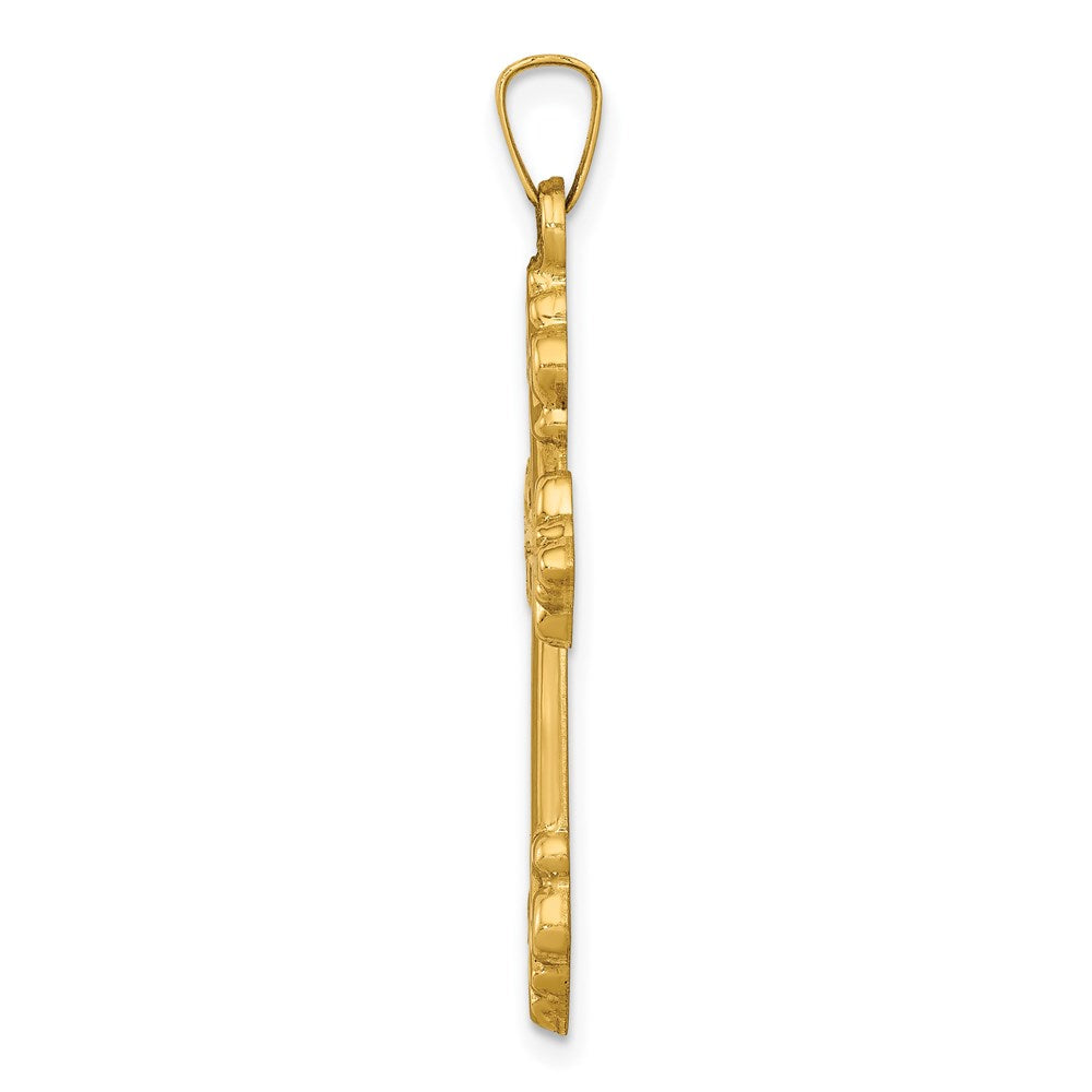 FJC Finejewelers 14 kt Yellow Gold Polished Cross Budded Charm 35 mm