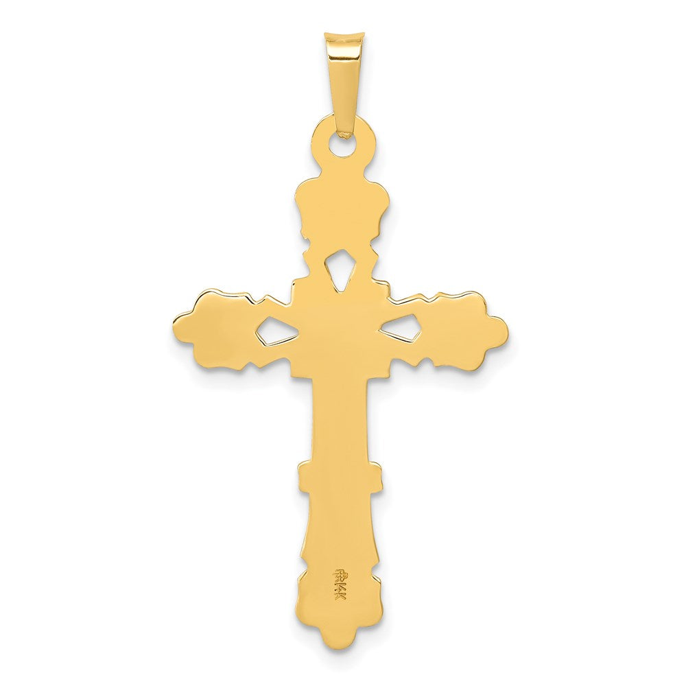 FJC Finejewelers 14 kt Yellow Gold Polished Budded Cross Charm 35 mm