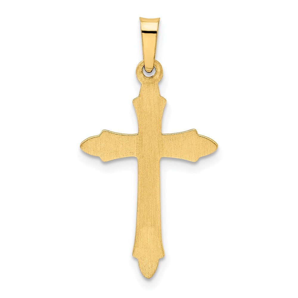 FJC Finejewelers 14 kt Yellow Gold Textured and Polished Passion Cross Charm 31 mm