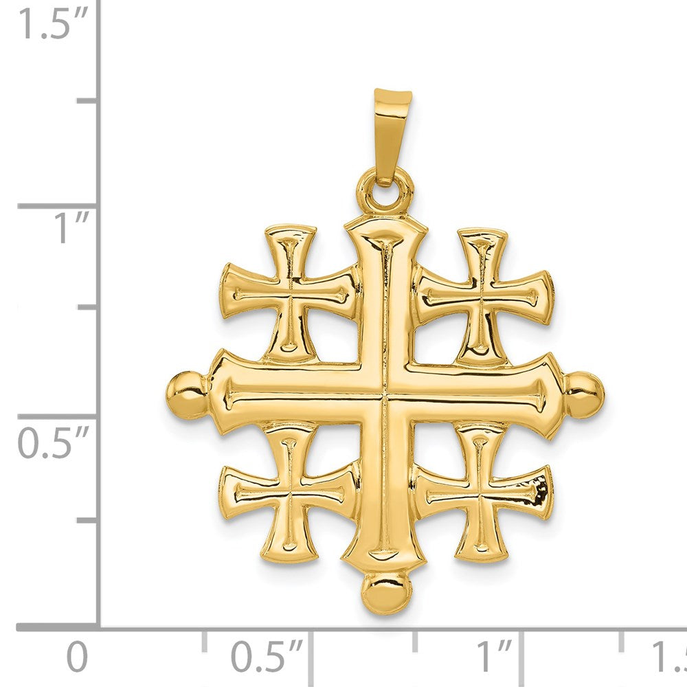 FJC Finejewelers 14 kt Yellow Gold Polished Jerusalem Cross Charm 32 x 26 mm
