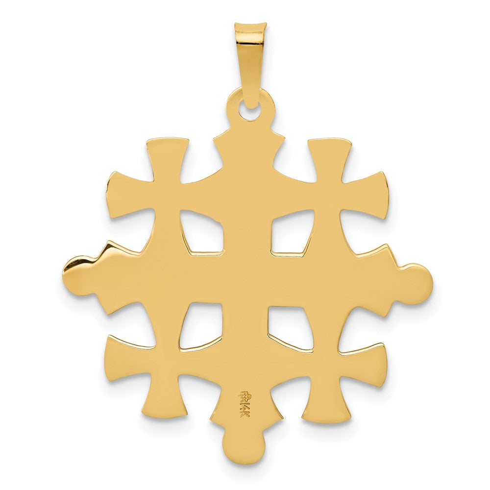 FJC Finejewelers 14 kt Yellow Gold Polished Jerusalem Cross Charm 32 x 26 mm