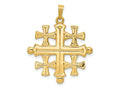 FJC Finejewelers 14 kt Yellow Gold Polished Jerusalem Cross Charm 32 x 26 mm