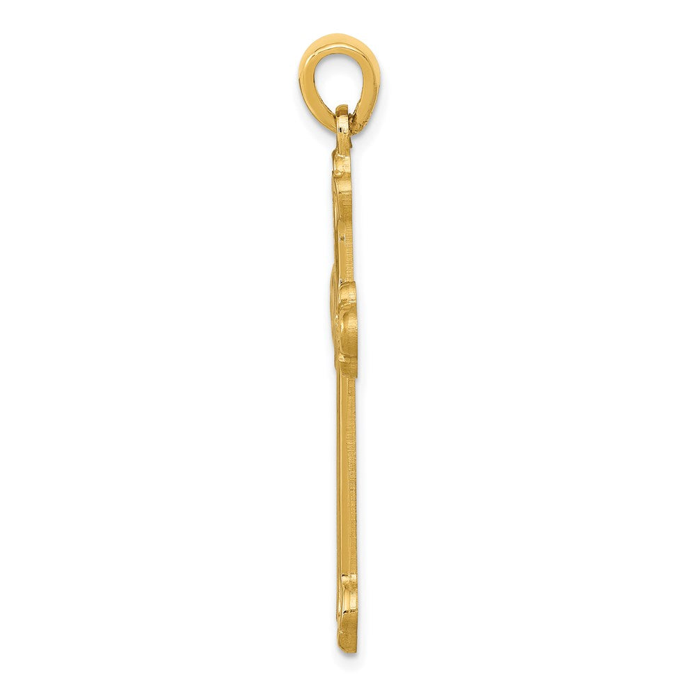 FJC Finejewelers 14 kt Yellow Gold Budded Cross Charm 41 x 22 mm