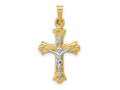 FJC Finejewelers 14 kt Two Tone Gold Two-Tone Polished INRI Crucifix Cross Charm 27 x 14 mm