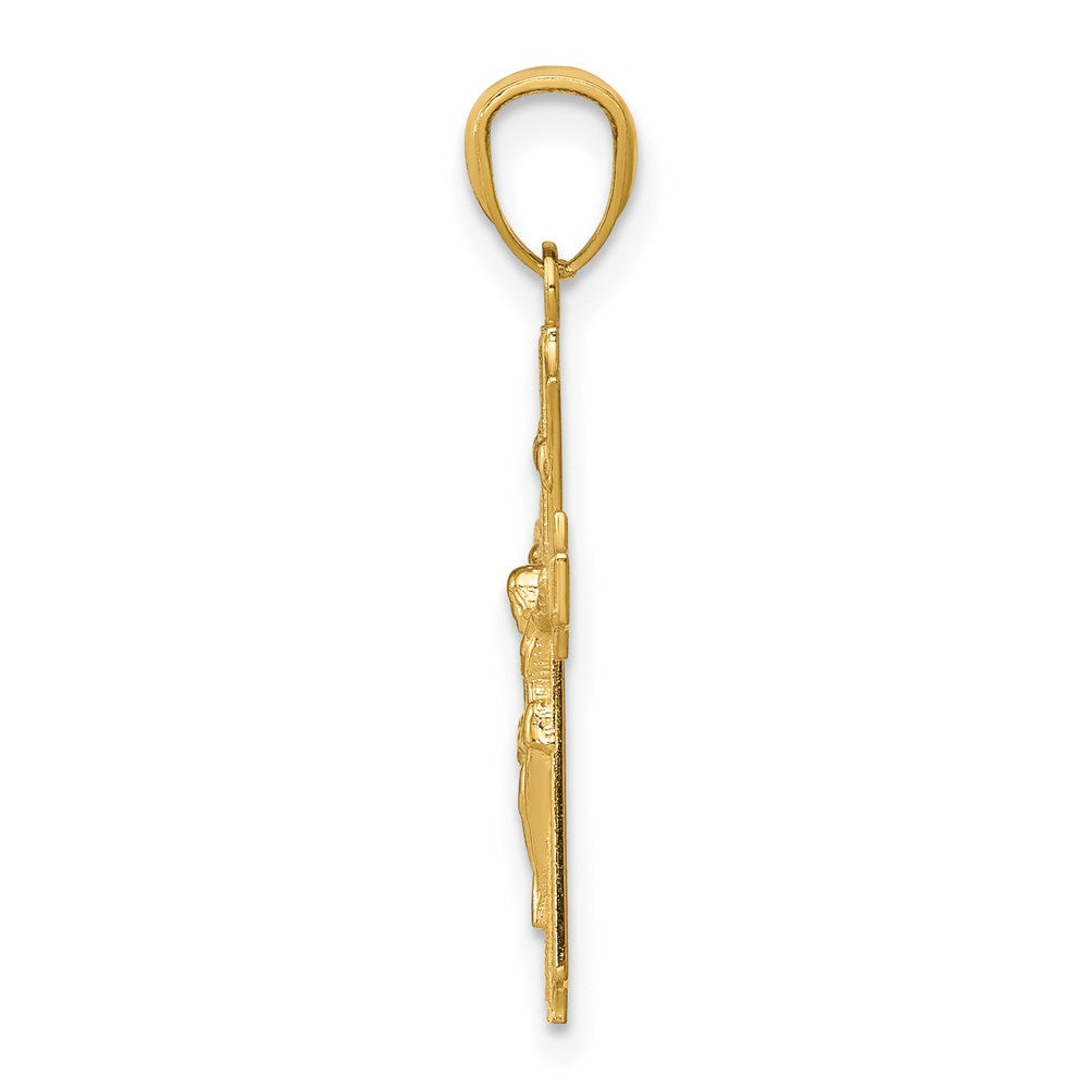 FJC Finejewelers 14 kt Yellow Gold Polished Small Passion Crucifix Charm 26 mm x 13 mm