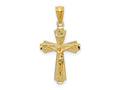 FJC Finejewelers 14 kt Yellow Gold Polished Small Passion Crucifix Charm 26 mm x 13 mm