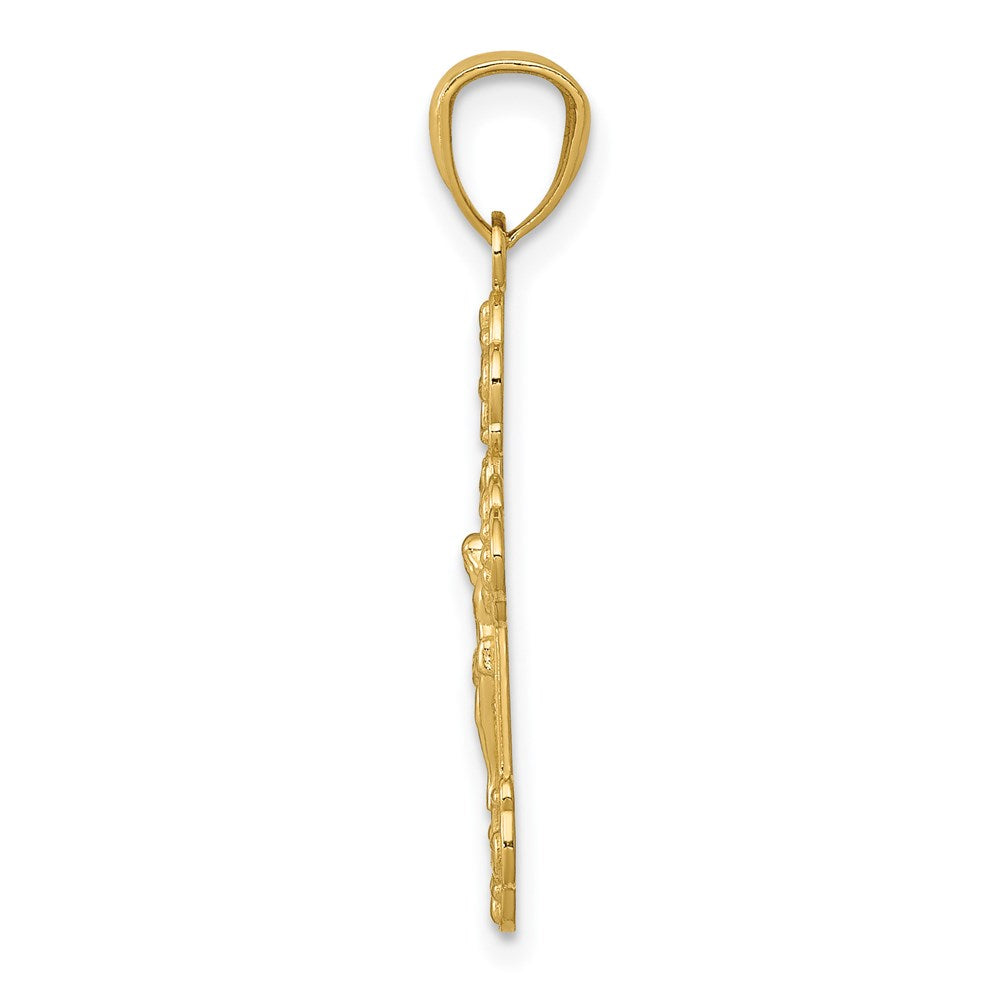 FJC Finejewelers 14 kt Yellow Gold Polished INRI Small Crucifix Charm 26 mm x 14 mm