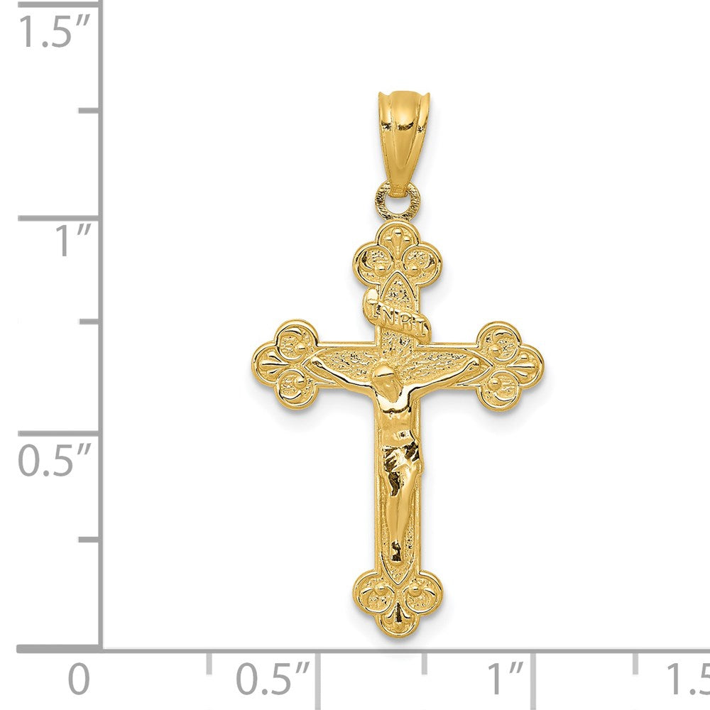 FJC Finejewelers 14 kt Yellow Gold Polished INRI Medium Crucifix Charm 2 mm x 16 mm