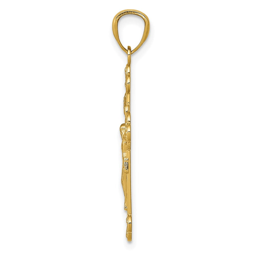 FJC Finejewelers 14 kt Yellow Gold Polished INRI Medium Crucifix Charm 2 mm x 16 mm