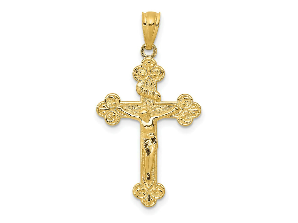 FJC Finejewelers 14 kt Yellow Gold Polished INRI Medium Crucifix Charm 2 mm x 16 mm