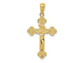 FJC Finejewelers 14 kt Yellow Gold Polished INRI Medium Crucifix Charm 2 mm x 16 mm